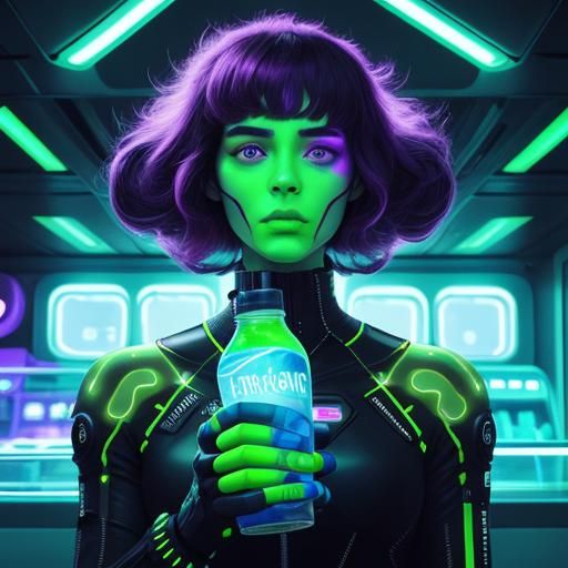 Intergalactic Gas Station for Alien Travelers in Digital Art