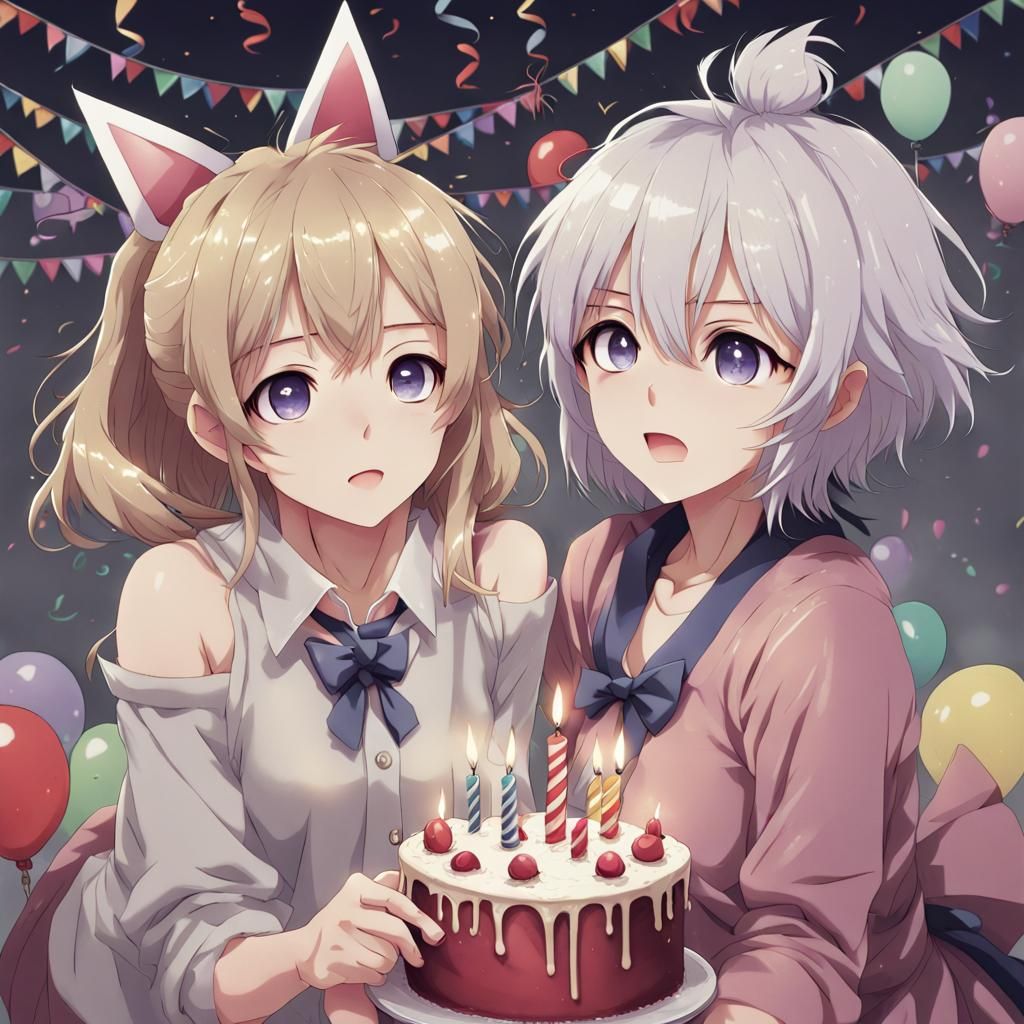 Anime Style Birthday Card Design