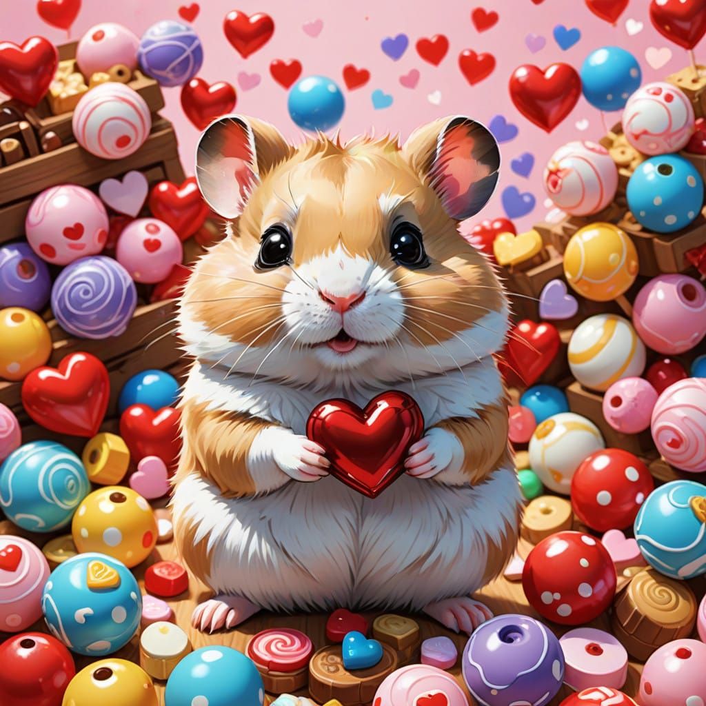 Whimsical Anime Hamster Valentine's Day Treats