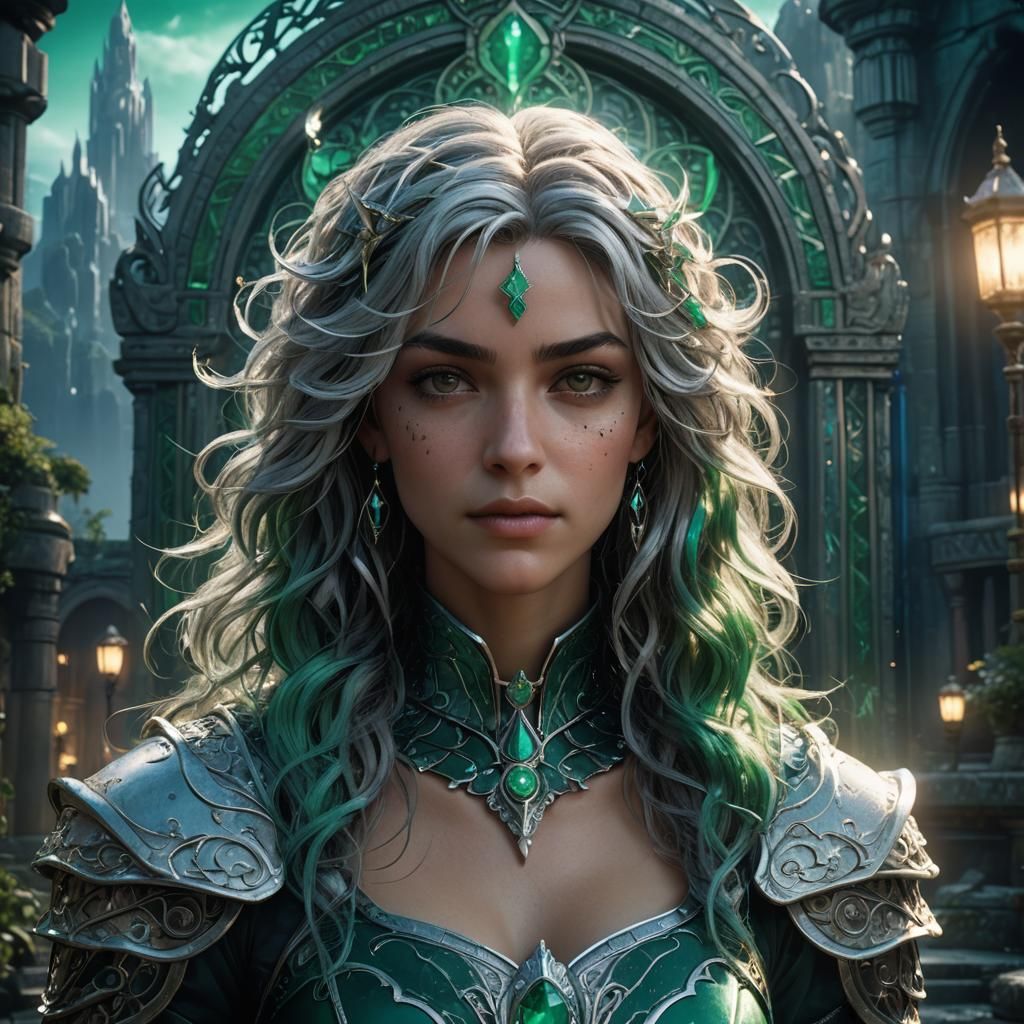 Fantasy Character Portrait with Art Deco Influences