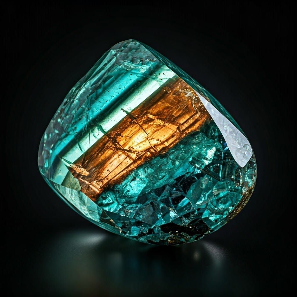 Otherworldly Gemstone with Tourmaline and Tektite