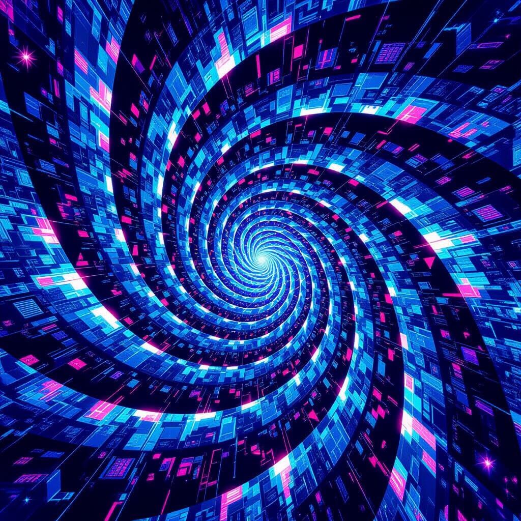 Kaleidoscopic Vortex of Mirrored Cityscapes