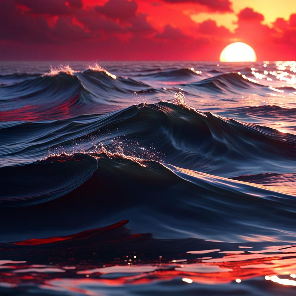 Sunset Ocean Waves