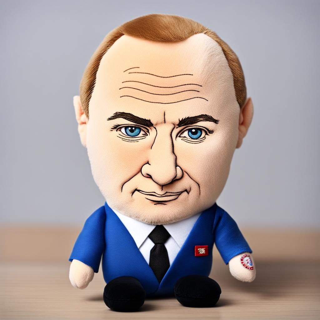 Putin Plush Doll: Cartoon Portrait