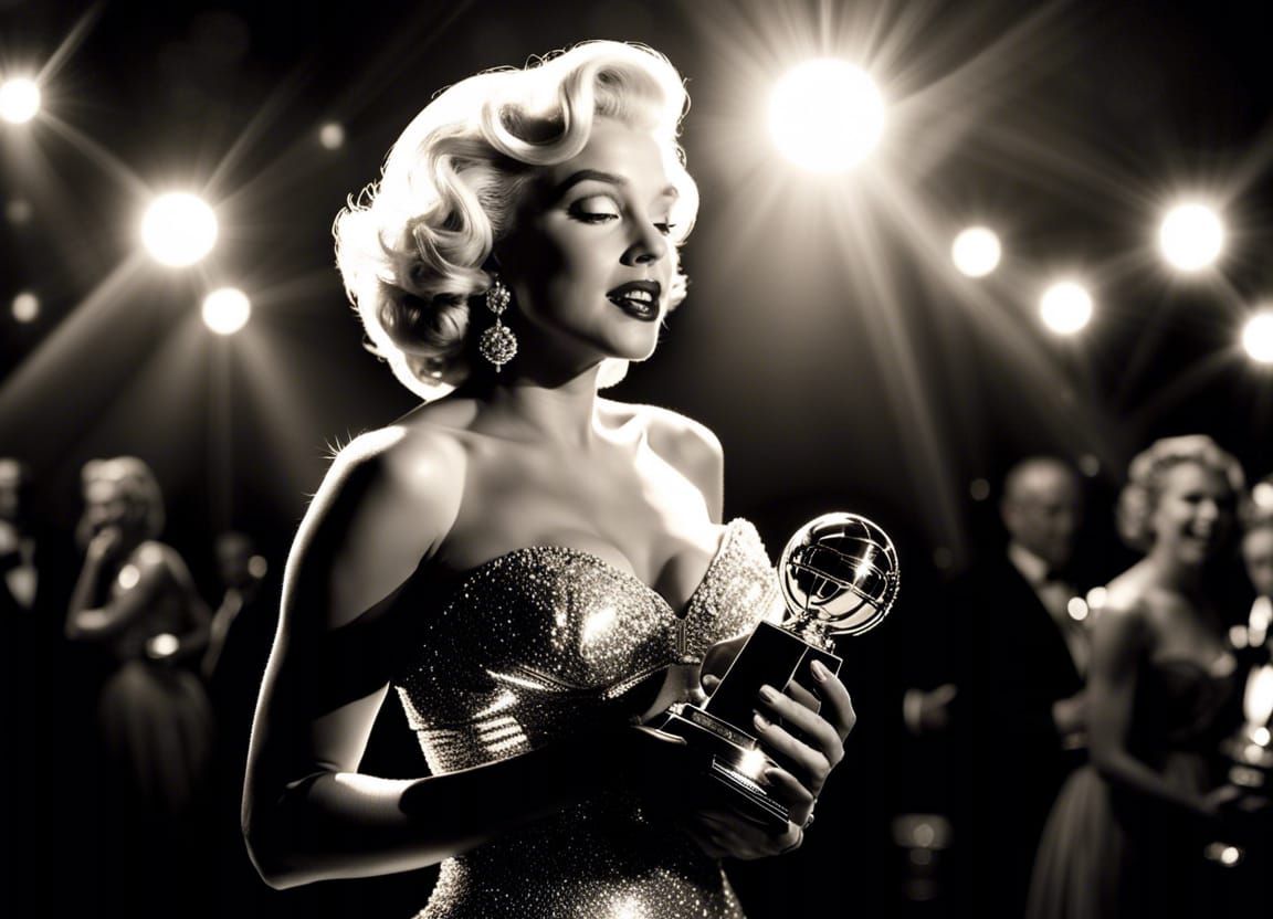 Marilyn Monroe Holding an Academy Award