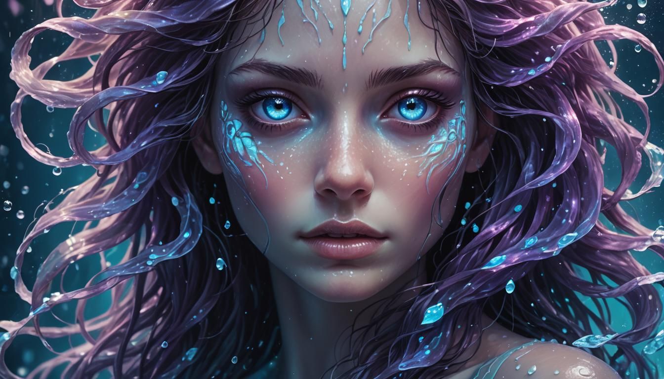 Mysterious Water Nix in Dark Fantasy Illustration