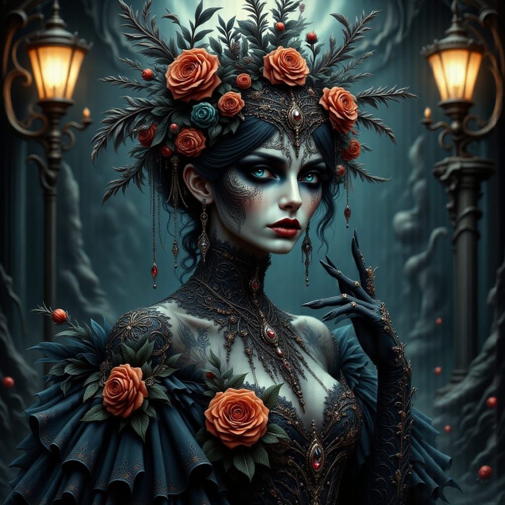 Grimdark Victorian Portrait in Baroque Style