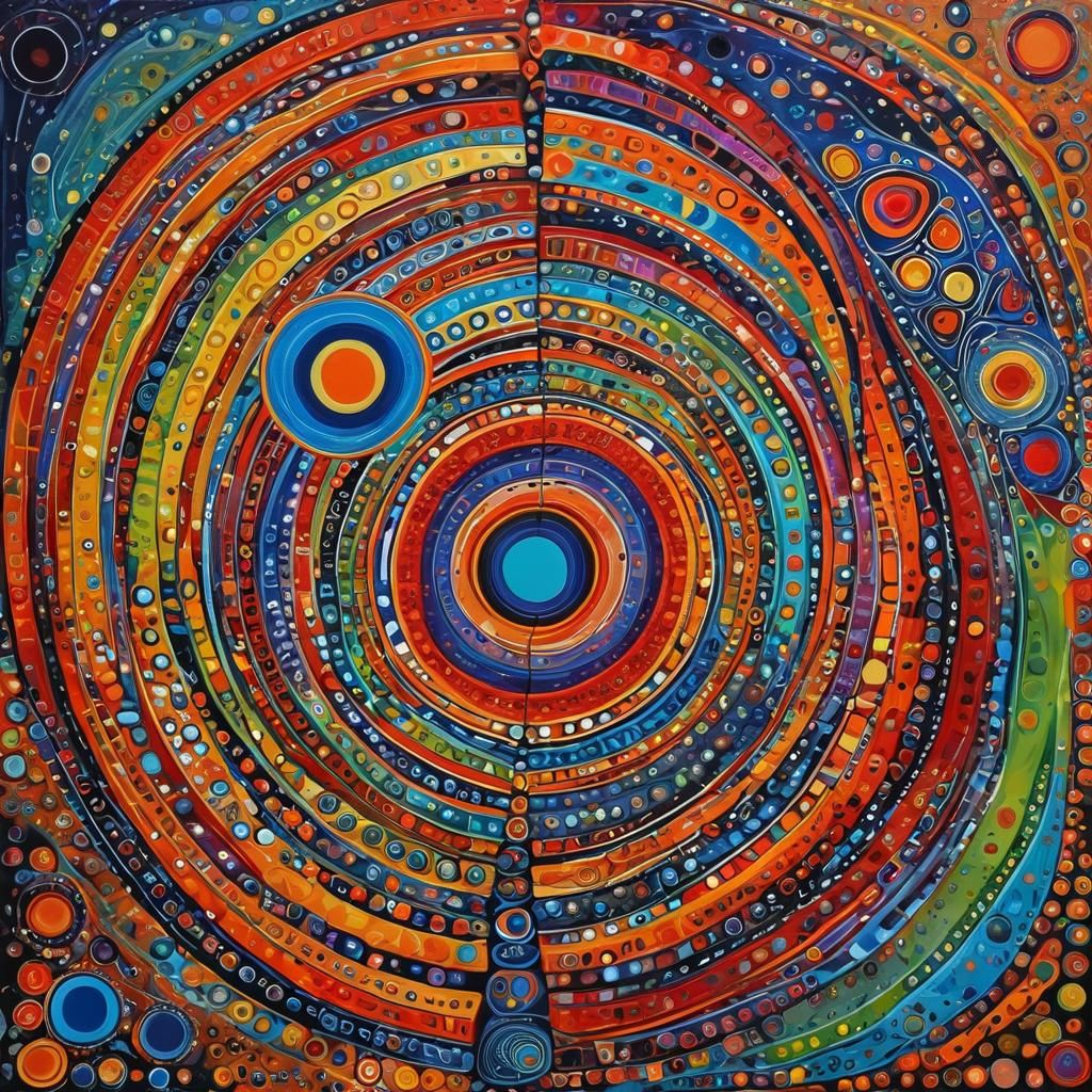 Vibrant Pop Explosion in Dreamtime Style