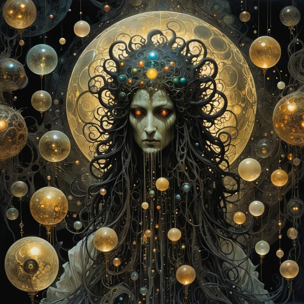 Ominous Yog-Sothoth as Dark Watercolor Masterpiece