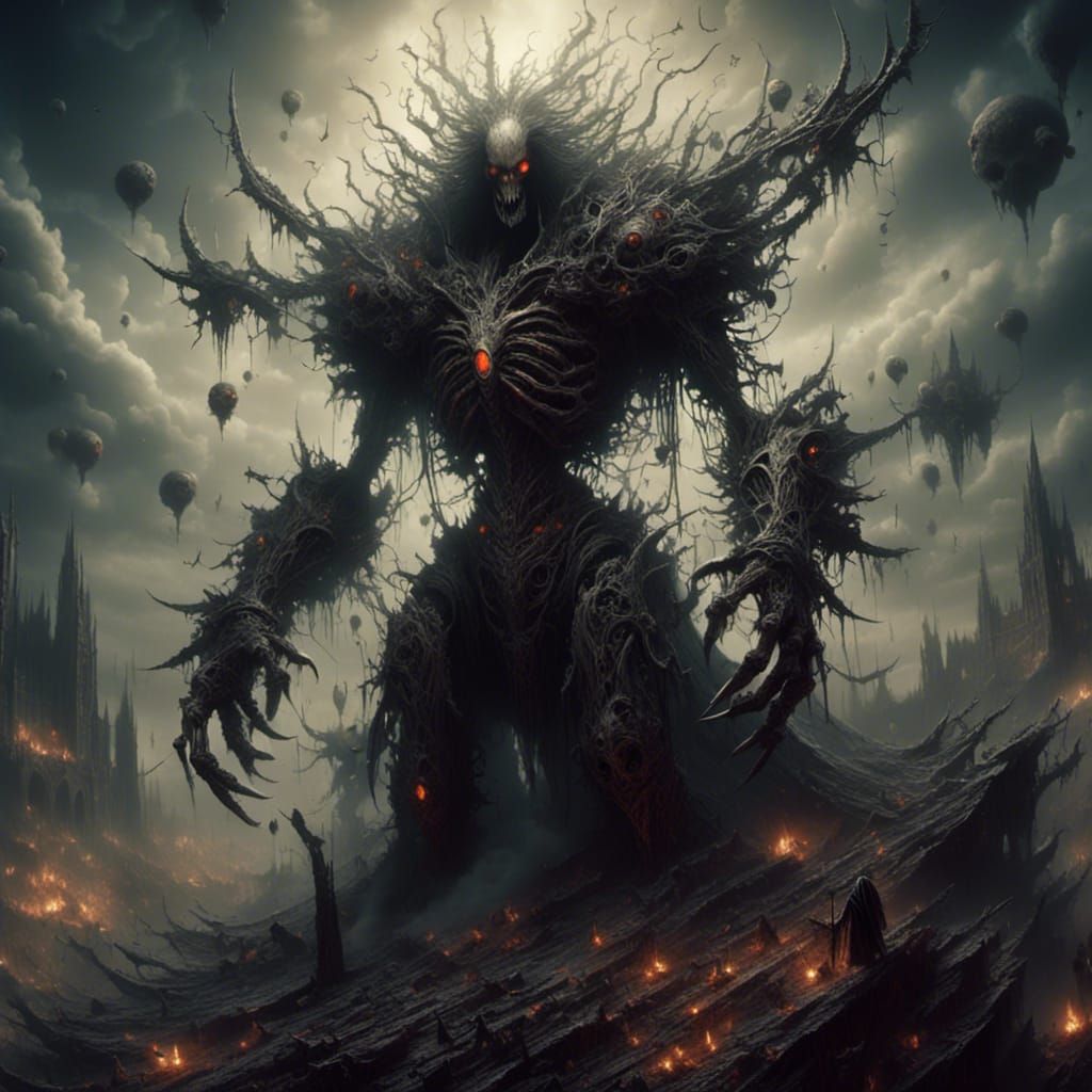 Grimdark Scene in Dark Fantasy Style