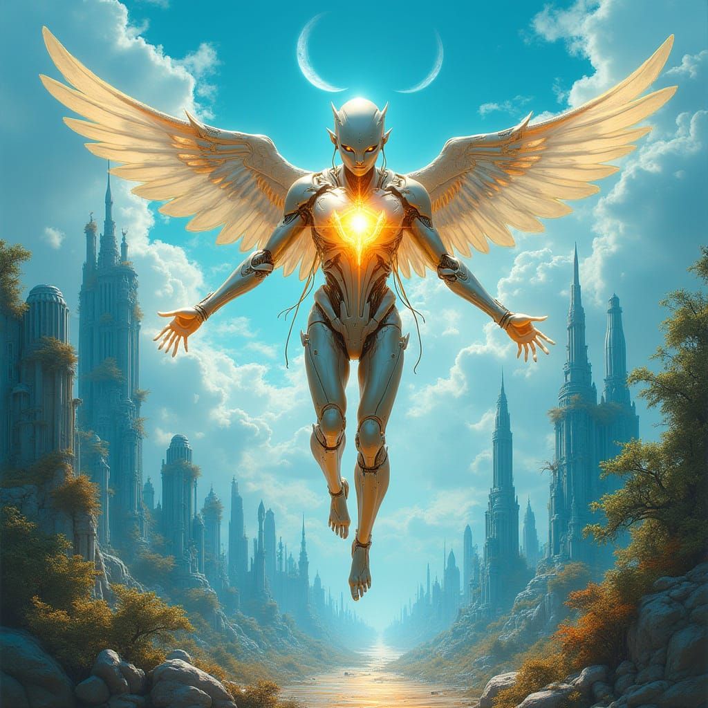 Tech Angel Sobs Over Ruins of Ancient Alien Metropolis in Cy...