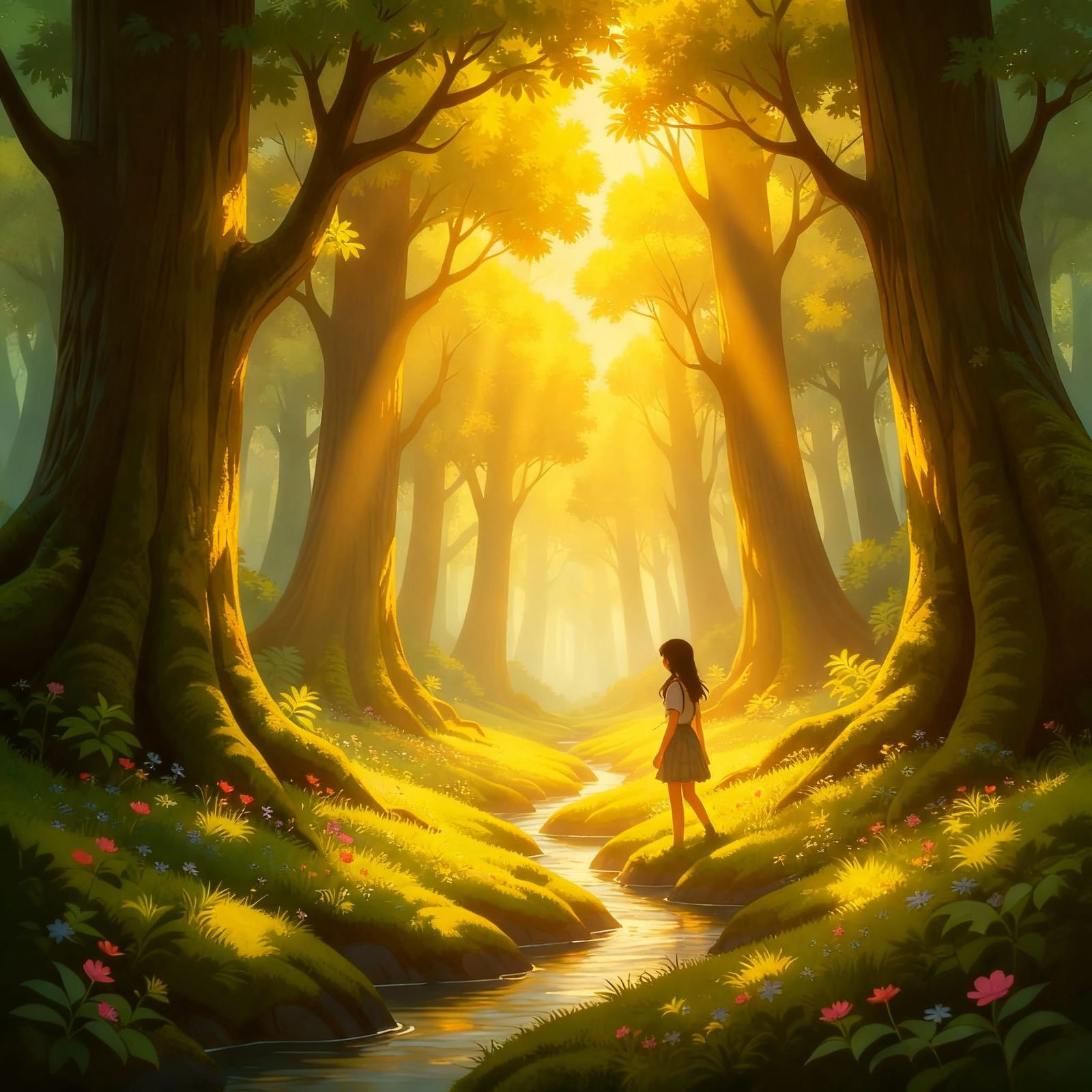 Enchanting Anime Forest Landscape