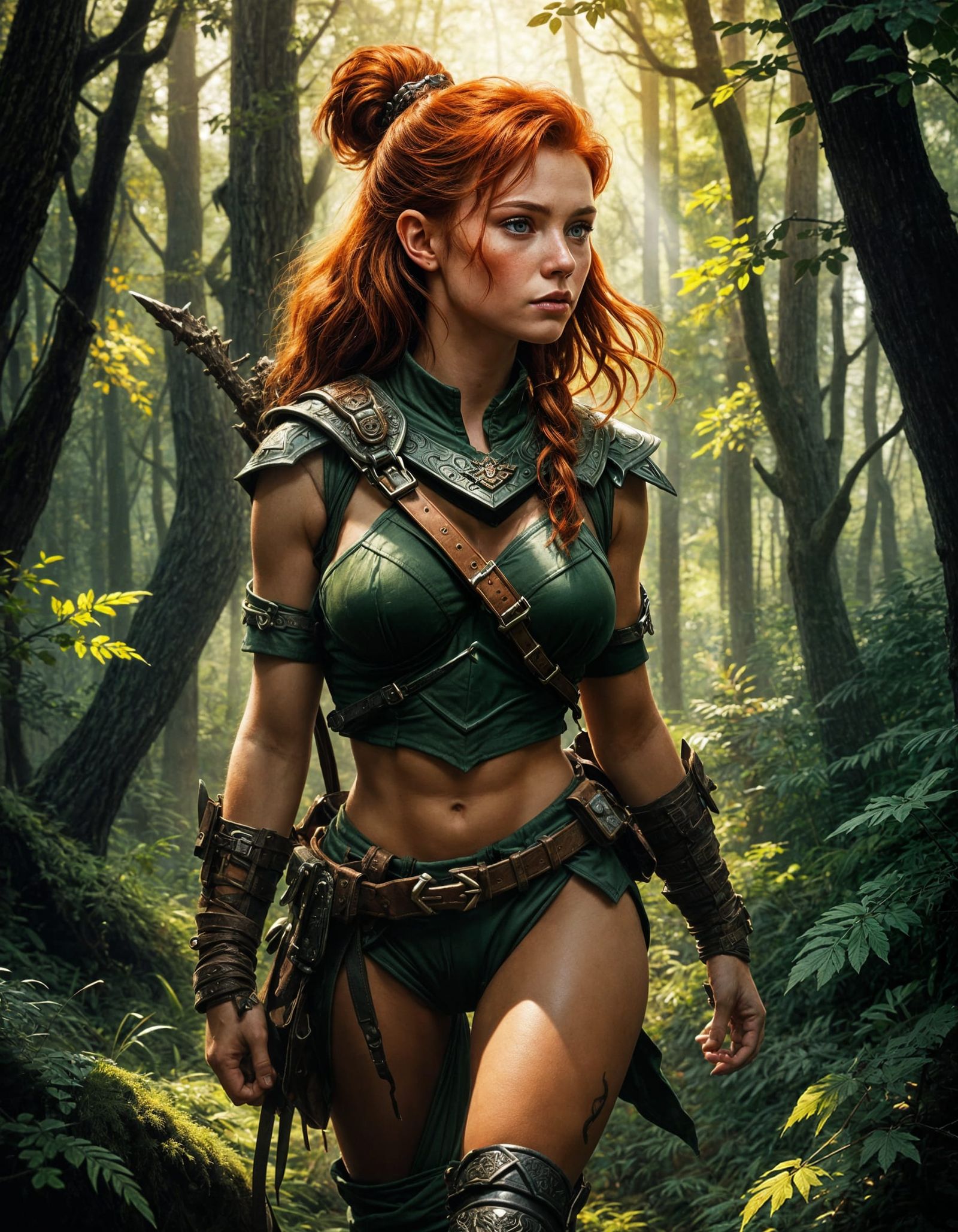 Redhead Ranger Beastkin in Dramatic Forest Art