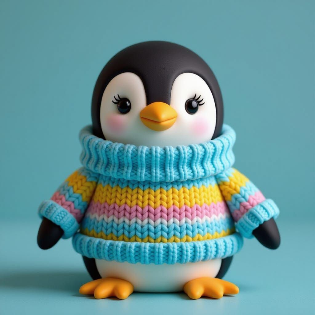 Play Dough Penguin in Sweater