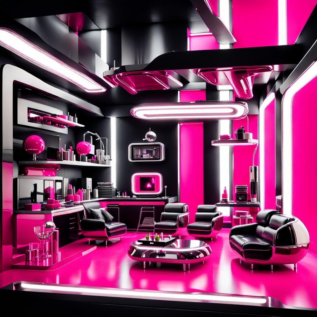Futuristic Dollhouse Still Life in Science Fiction Style