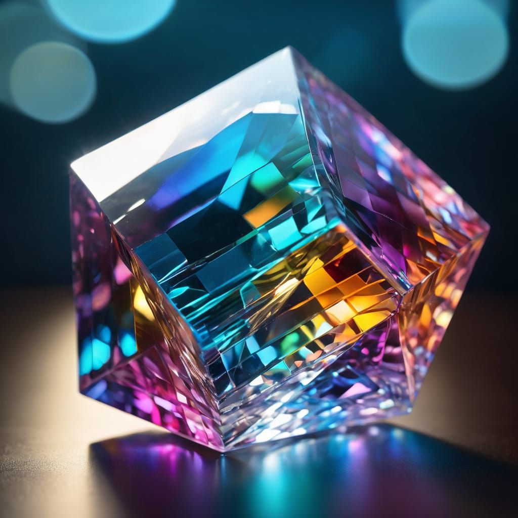 Vibrant Prism Crystal Composition in Modern Art Style