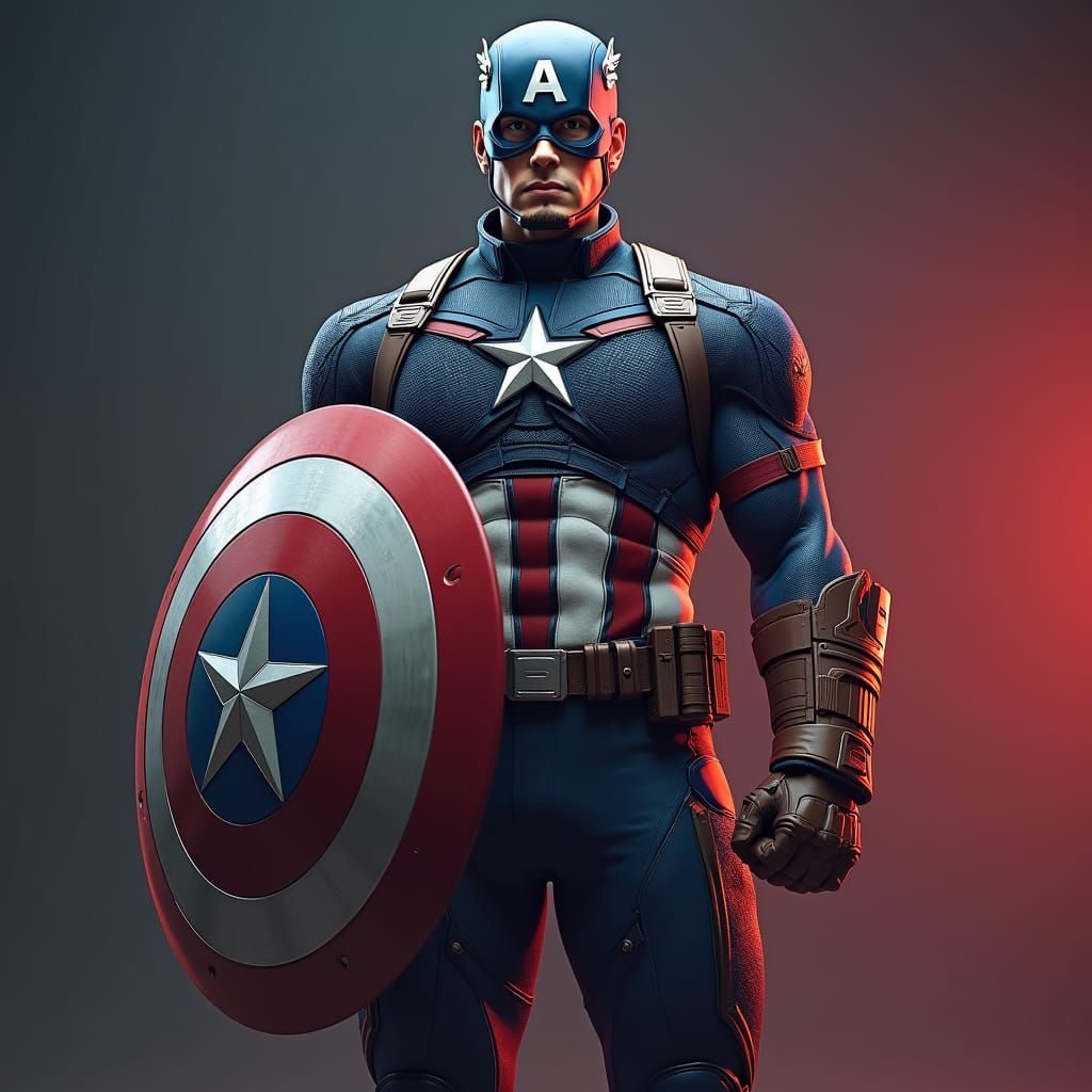 Captain America: MCU Realism in Detailed Fantasy Illustratio...