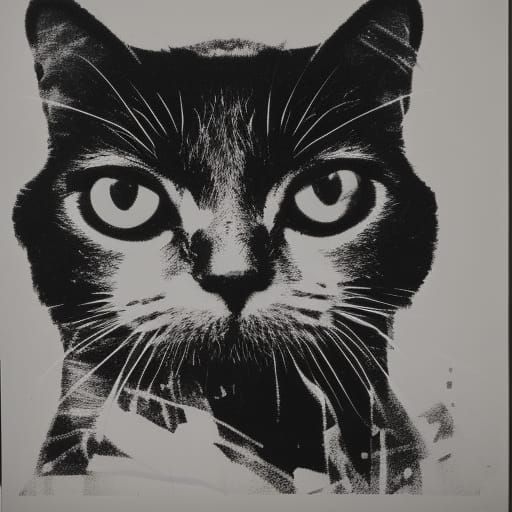 Cat in Christopher Wool Style