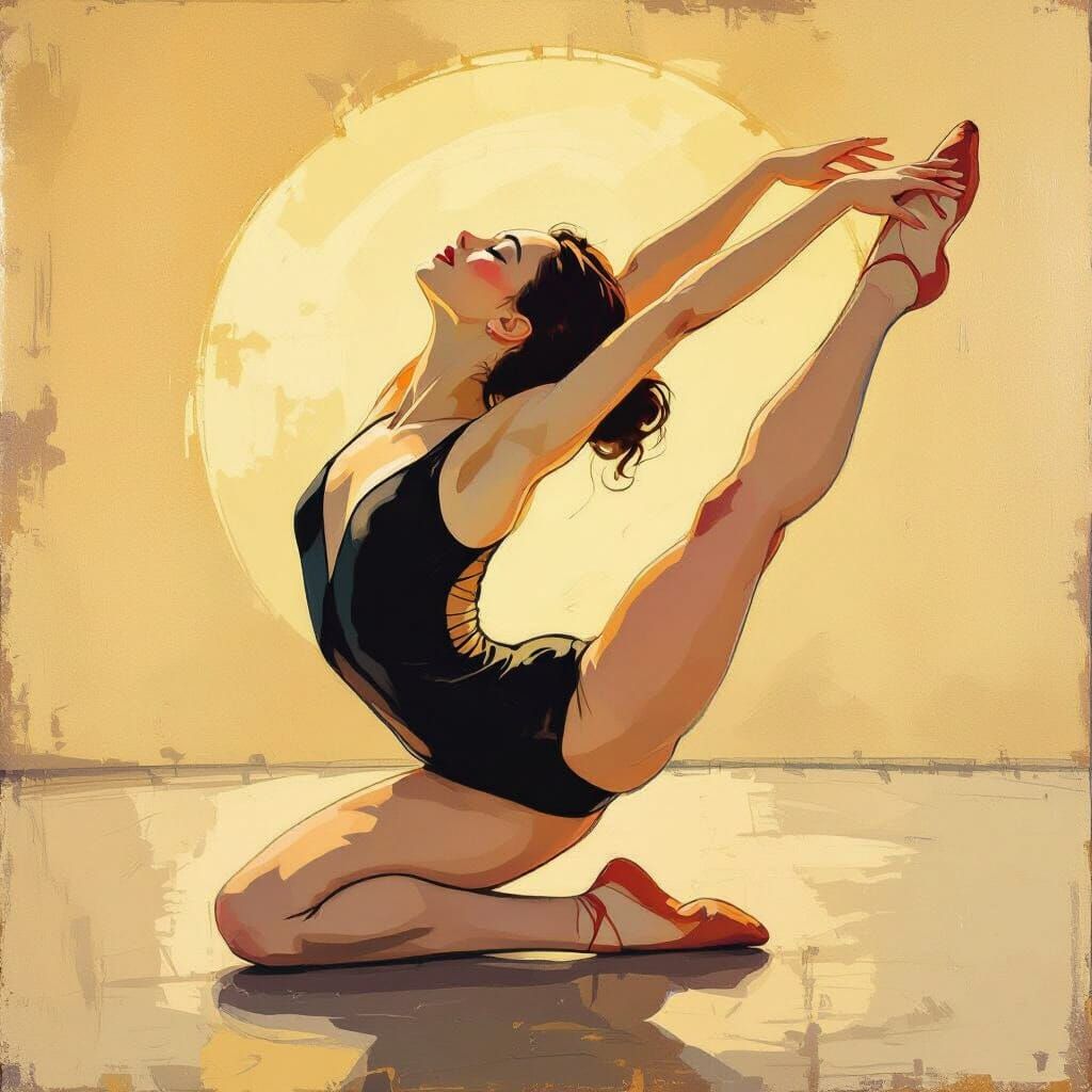 Dancer in Splits, Degas-Inspired Art