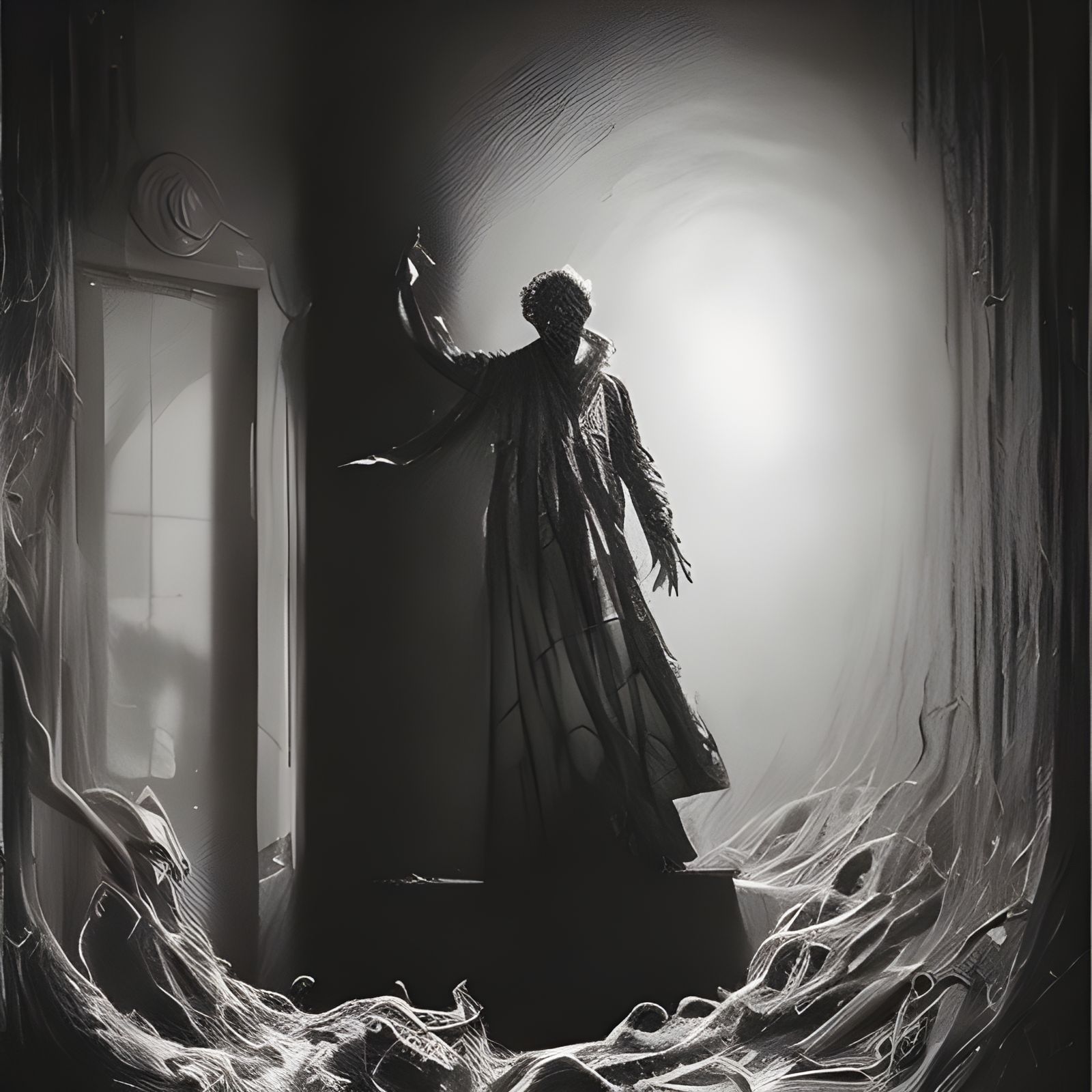 Nightmare Horror Figure in Gustave Doré Style