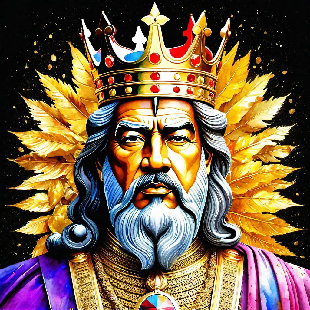 Rightful King in Mixed Media Masterpiece