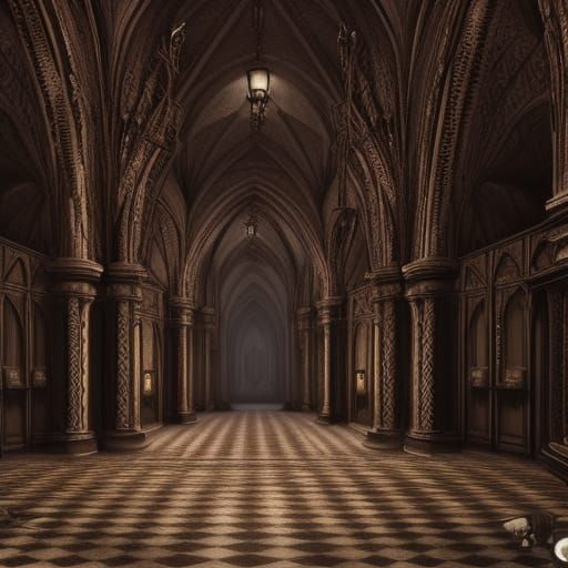 Dark Gothic Room: A Digital Matte Painting