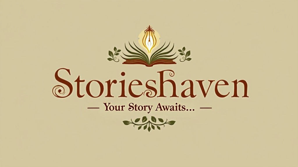 Storieshaven Logo Design with Open Book Icon