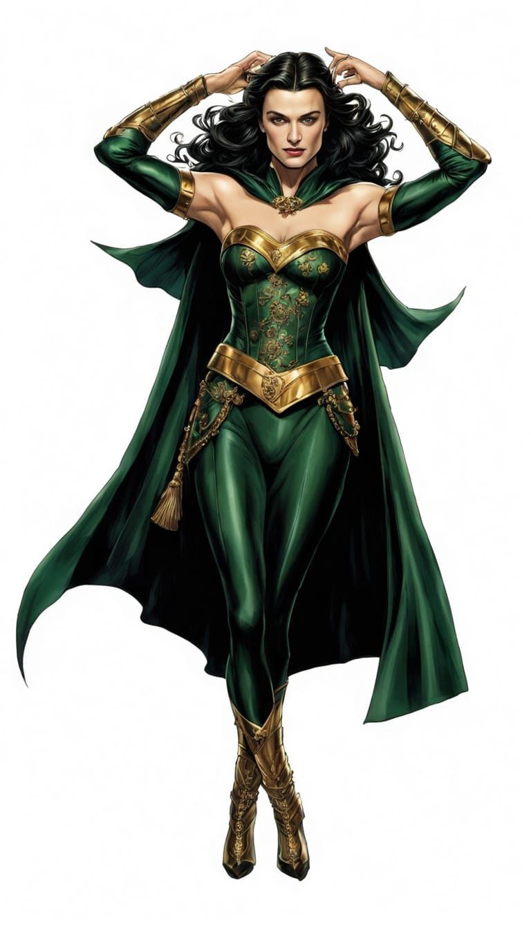 Enchantress in Regal Robe, Ultrarealistic Portrait