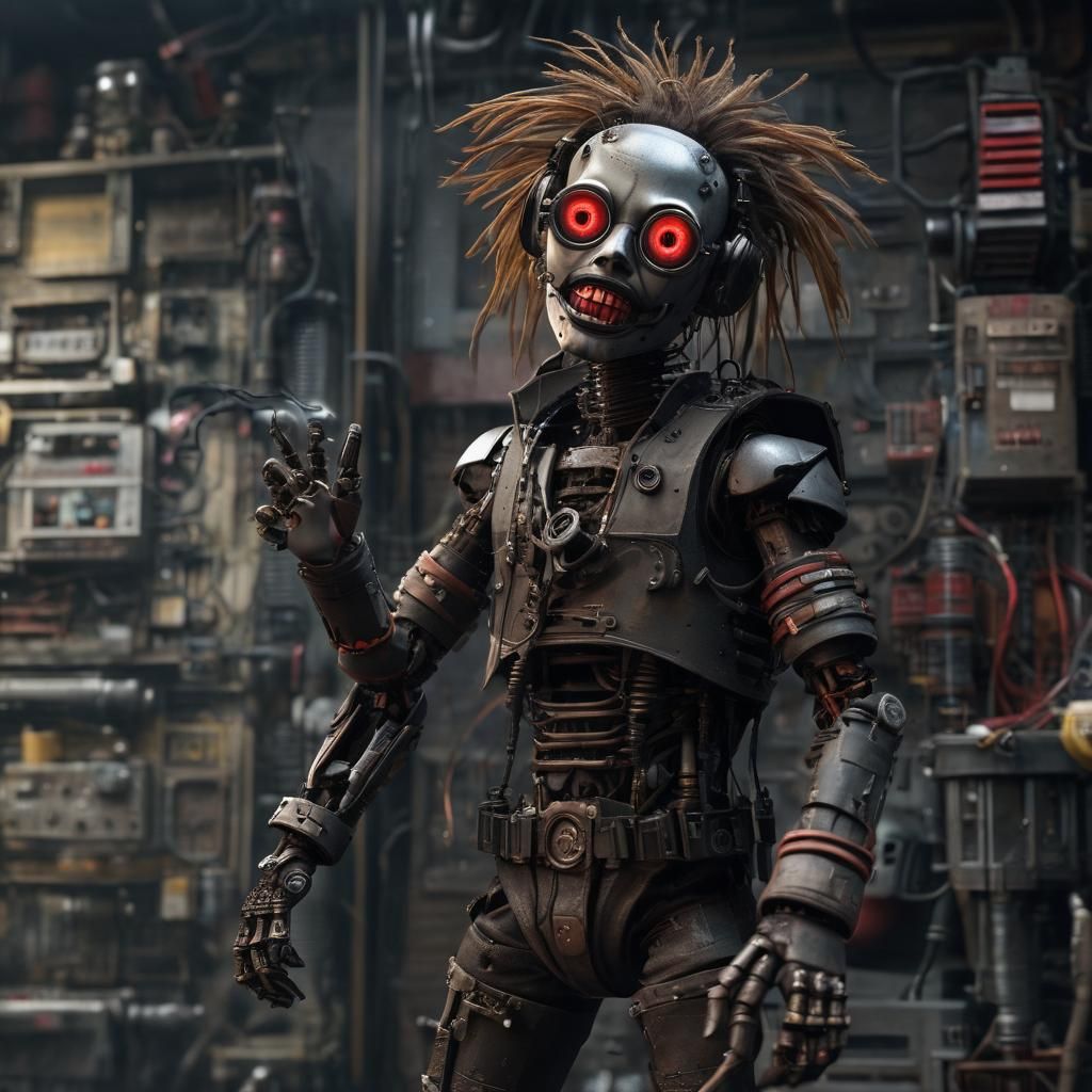 Cyberpunk Puppet in Hyperrealistic Detail