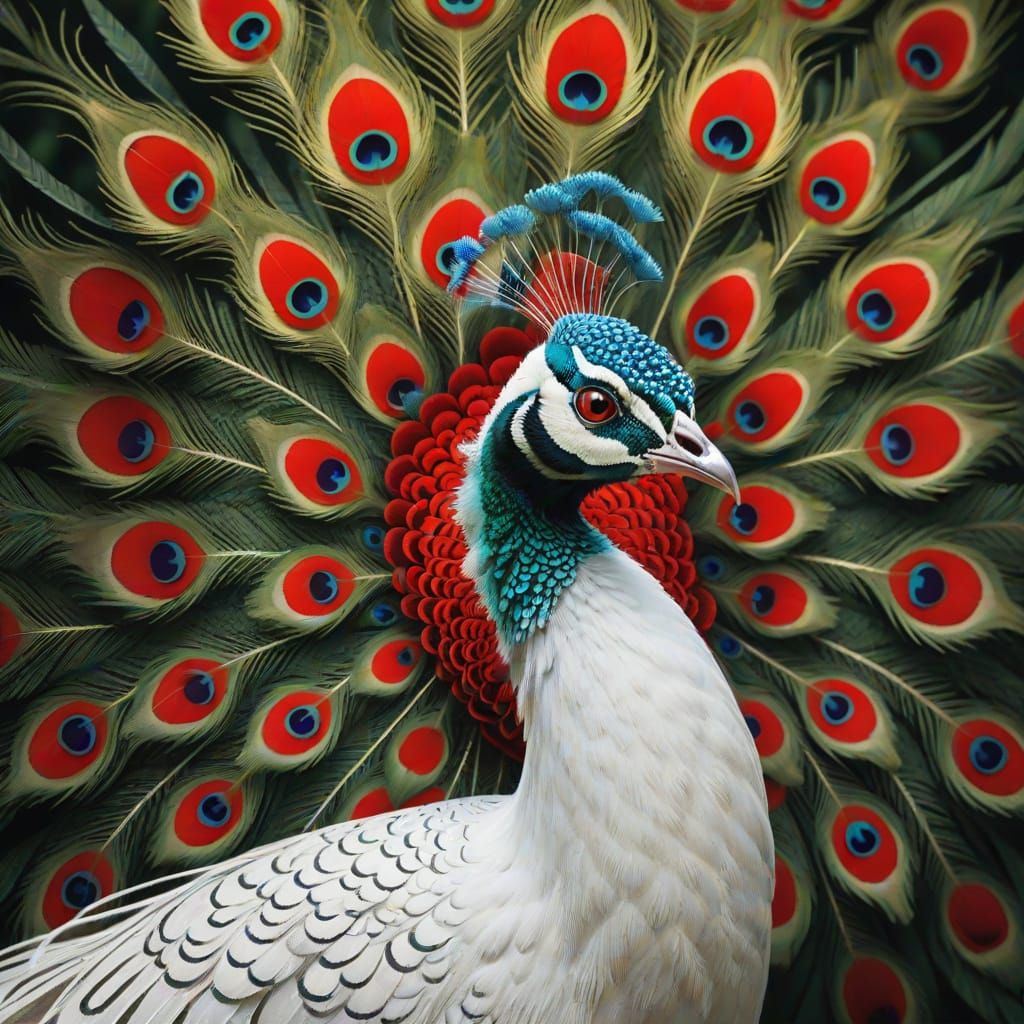 Vibrant Baroque Peacock Portrait