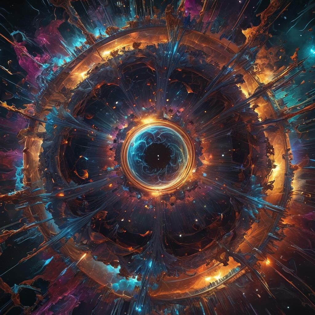 Primordial Energy Swirls in Cosmic Concept Art