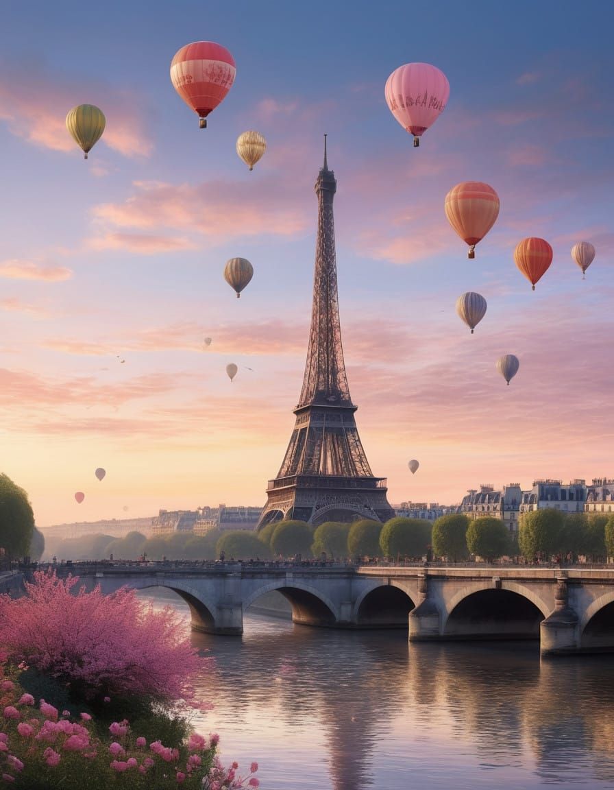 Parisian Whimsy Under Starry Skies