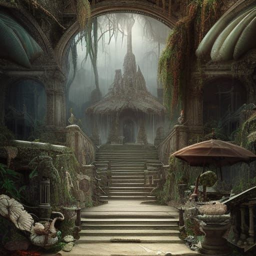 Detailed Dark Fantasy World in Photorealistic Style