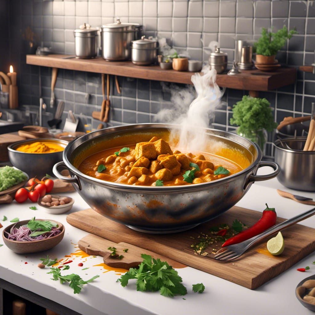 Delicious Curry Bowl in Modern Kitchen Painting