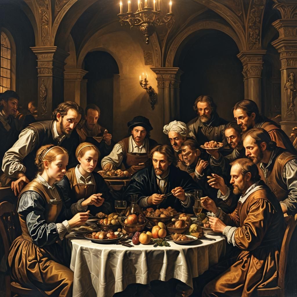 Renaissance Still Life with Chiaroscuro Lighting