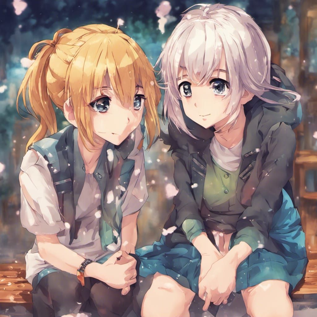 Anime Style Image of Two Friends