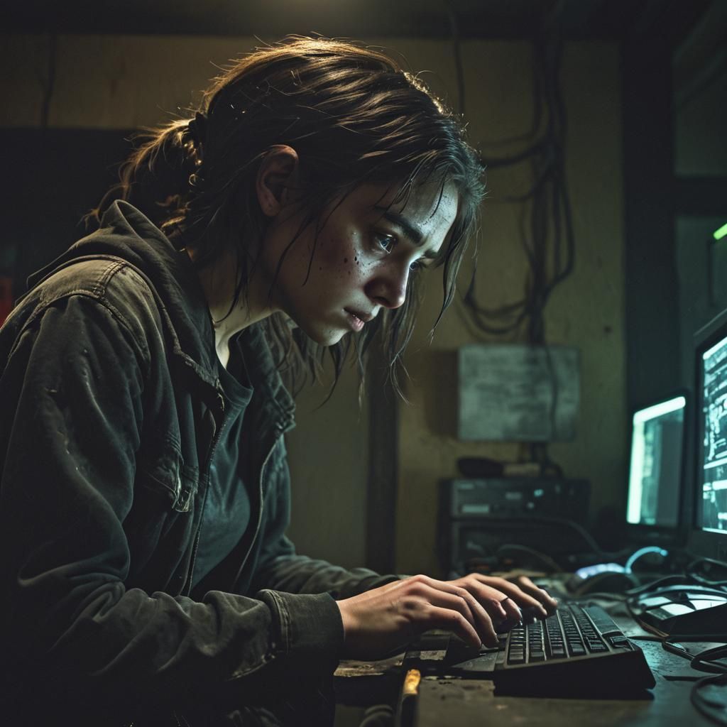 Dystopian Google Search in Gritty Cinematic Style