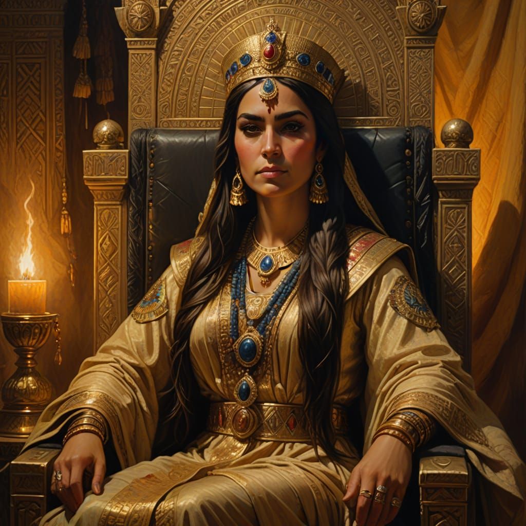 Semiramis, Queen Regent, in Oil Painting Style
