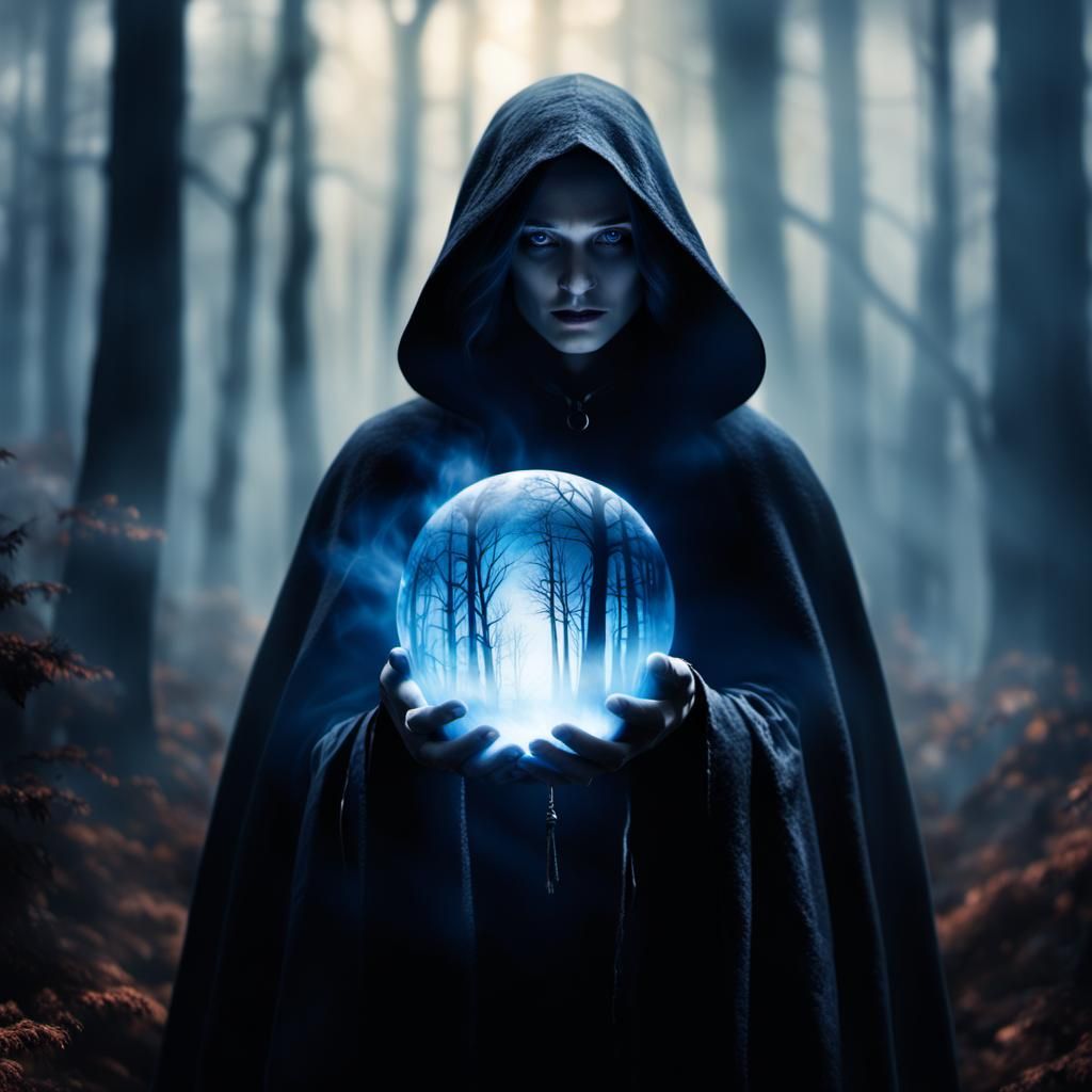 Mysterious woman in the foresr