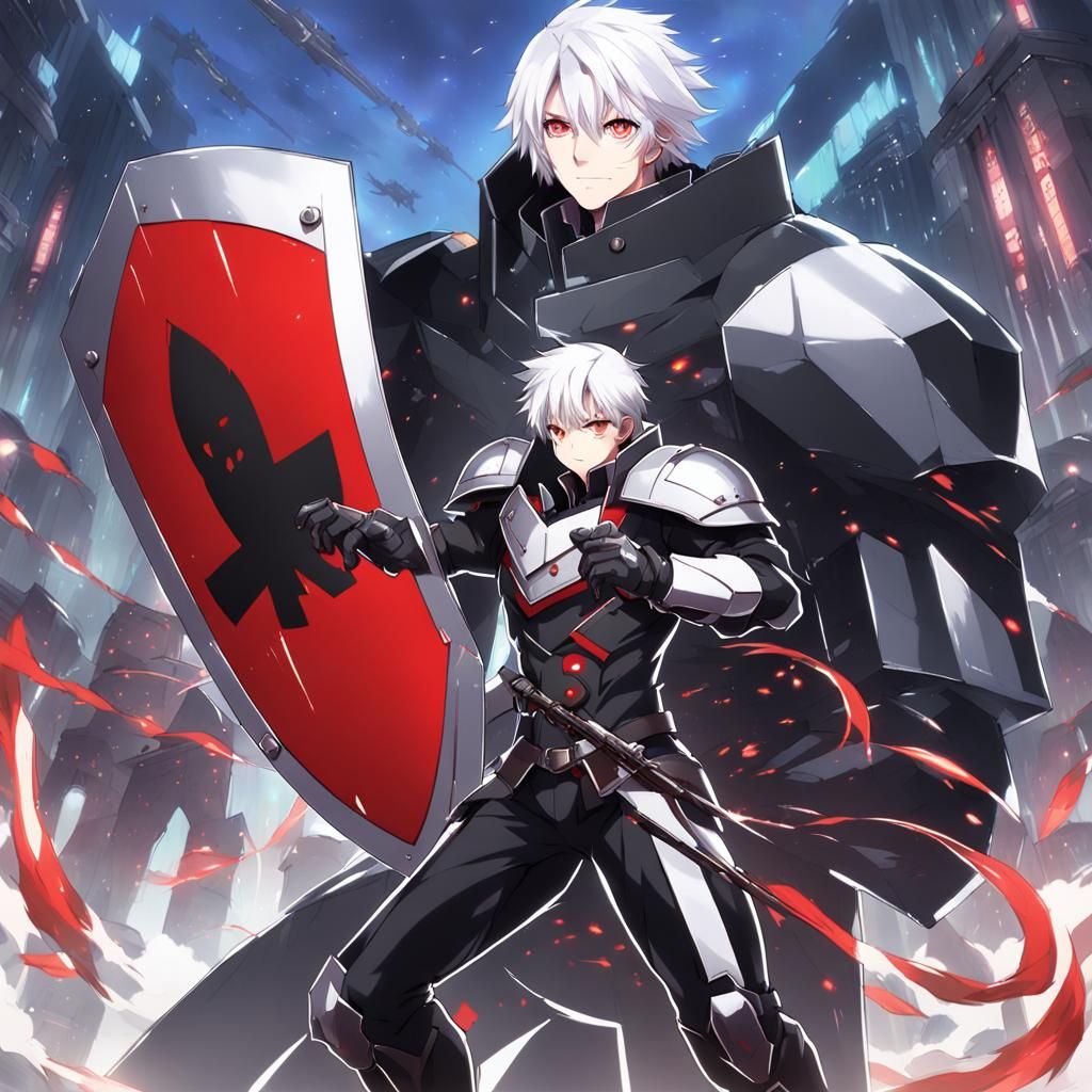 Anime Neko Warrior with Shield