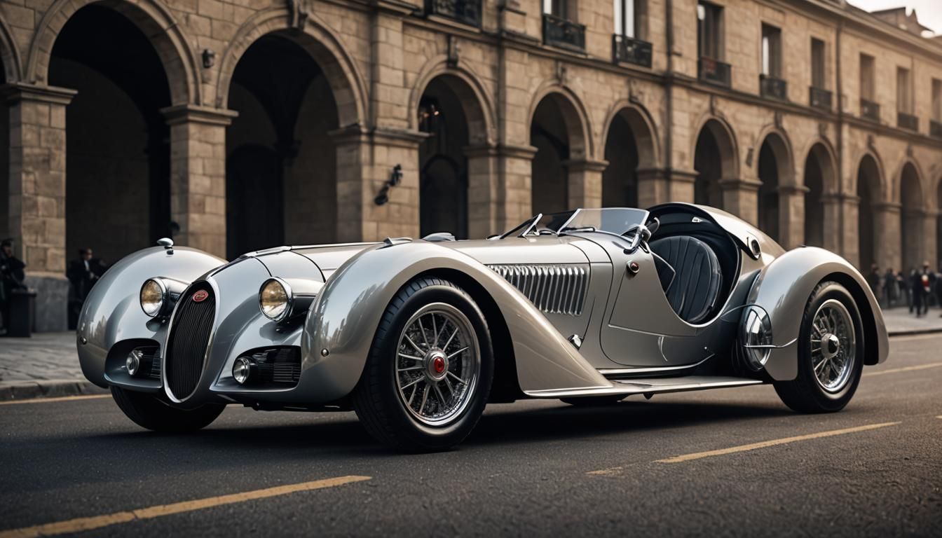 Futuristic Supercar: Modern Bugatti Type 59 Reimagining