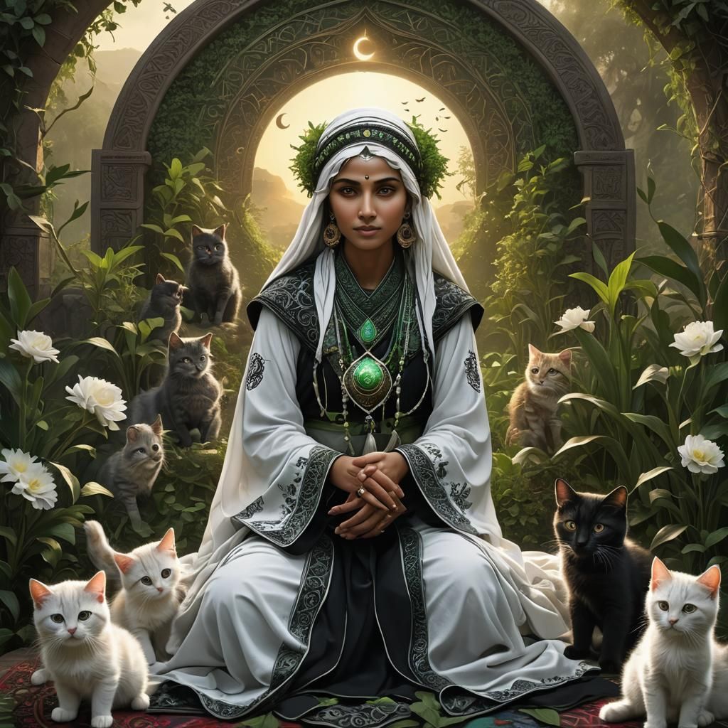 Sufi Woman, Kittens, and Light Realities