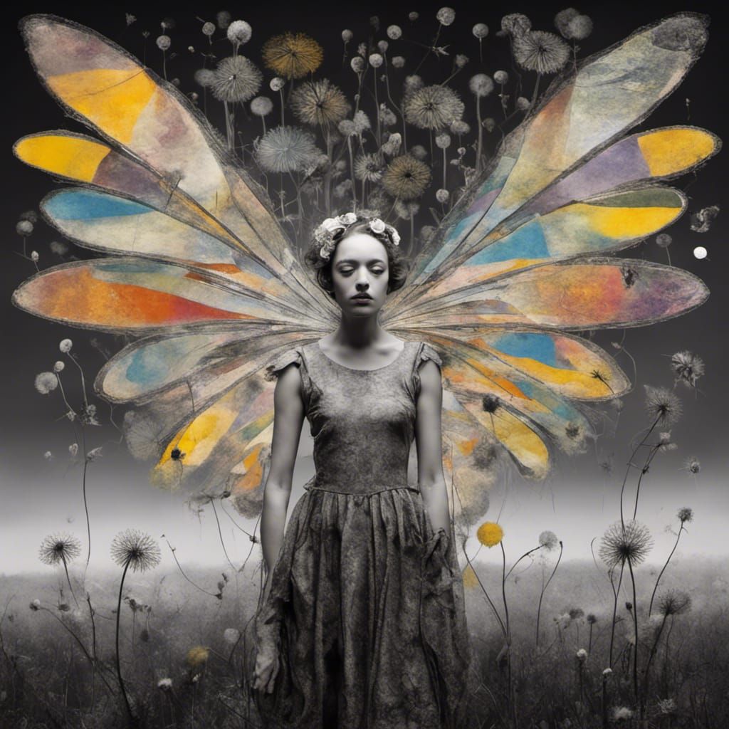 Fairies Making Wishes in Dandelion Dreamscape