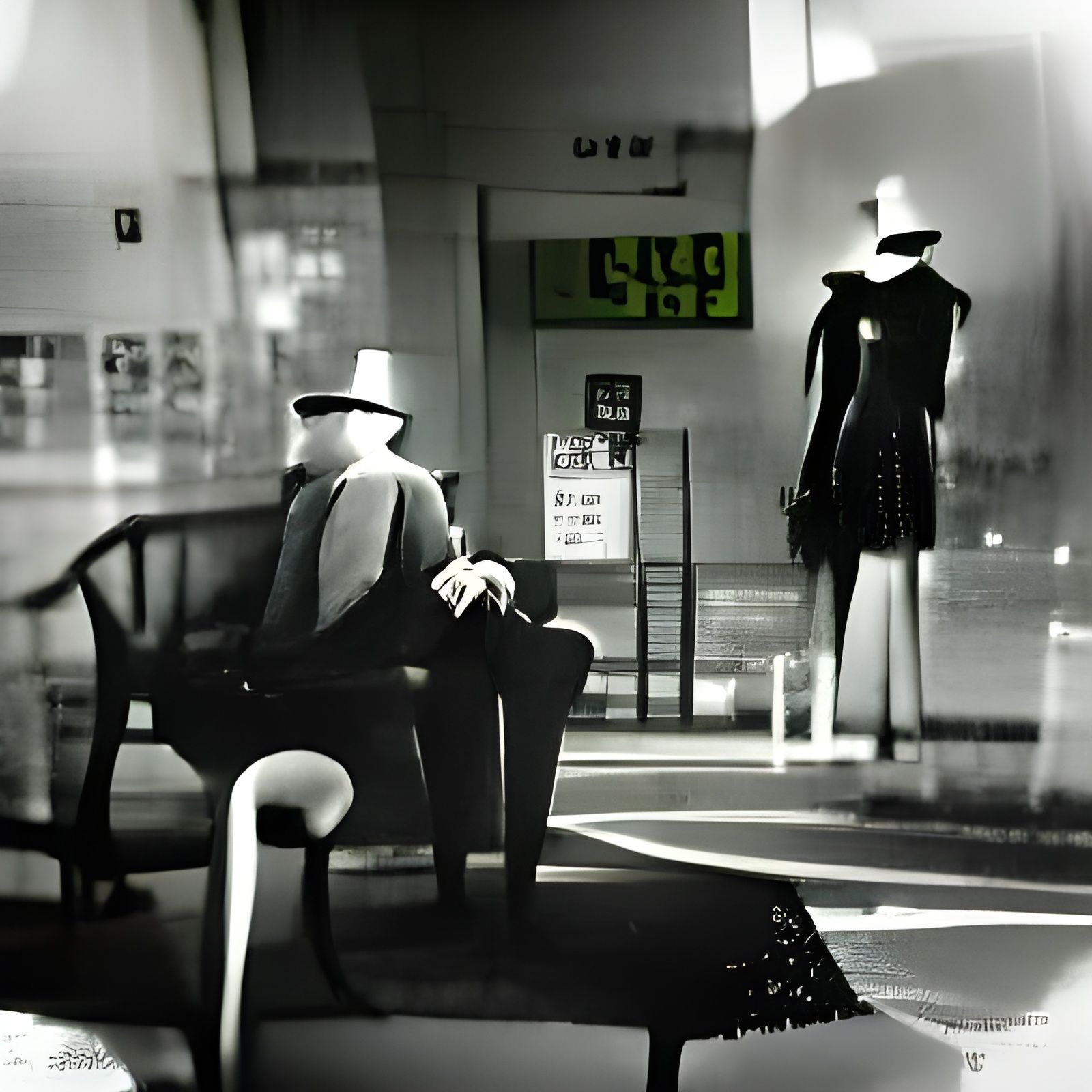 Atmospheric Film Noir Scene of Waiting
