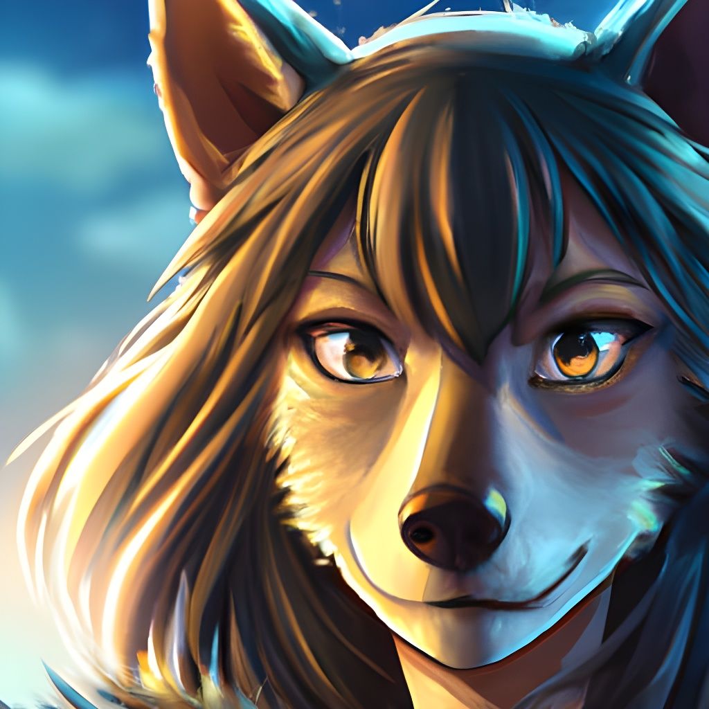 Magical Girl Werewolf in Anime Style