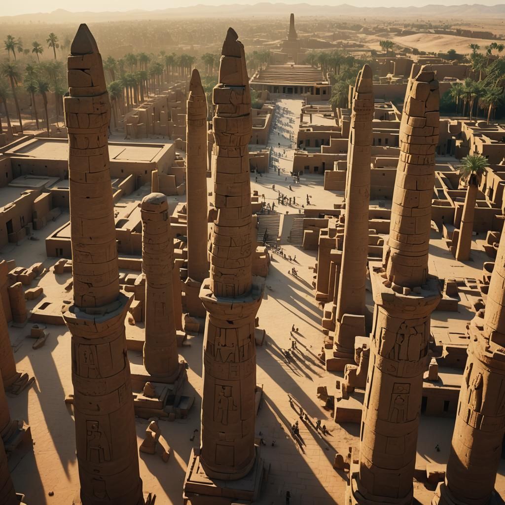 Karnak Temple at Sunset: Mystical Cinematic Film Still