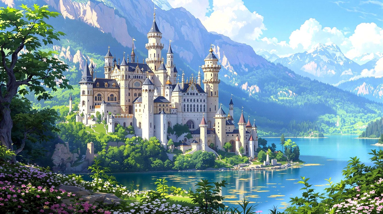 Picturesque Castle by a Calm Lake