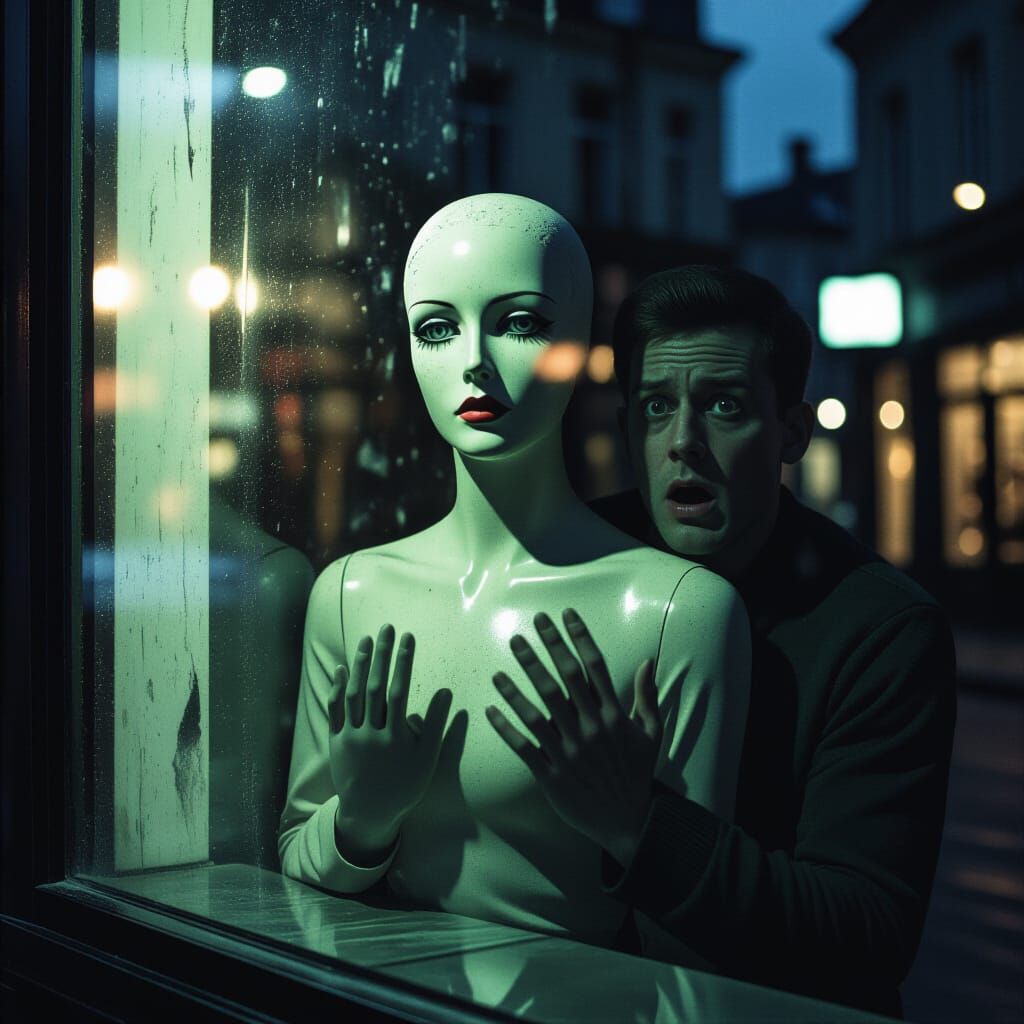 Uncanny Mannequin in Dark Street: Analog Horror
