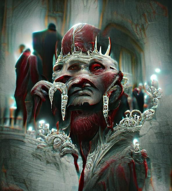 Creepy King in Dark VRay Style