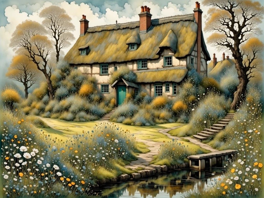 Cozy North Frisian Thatched House with Spring Garden